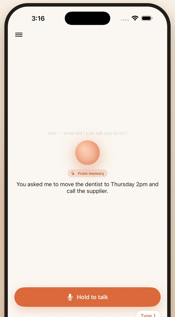 Remi answering from memory: you asked me to move the dentist to Thursday 2pm and call the supplier.